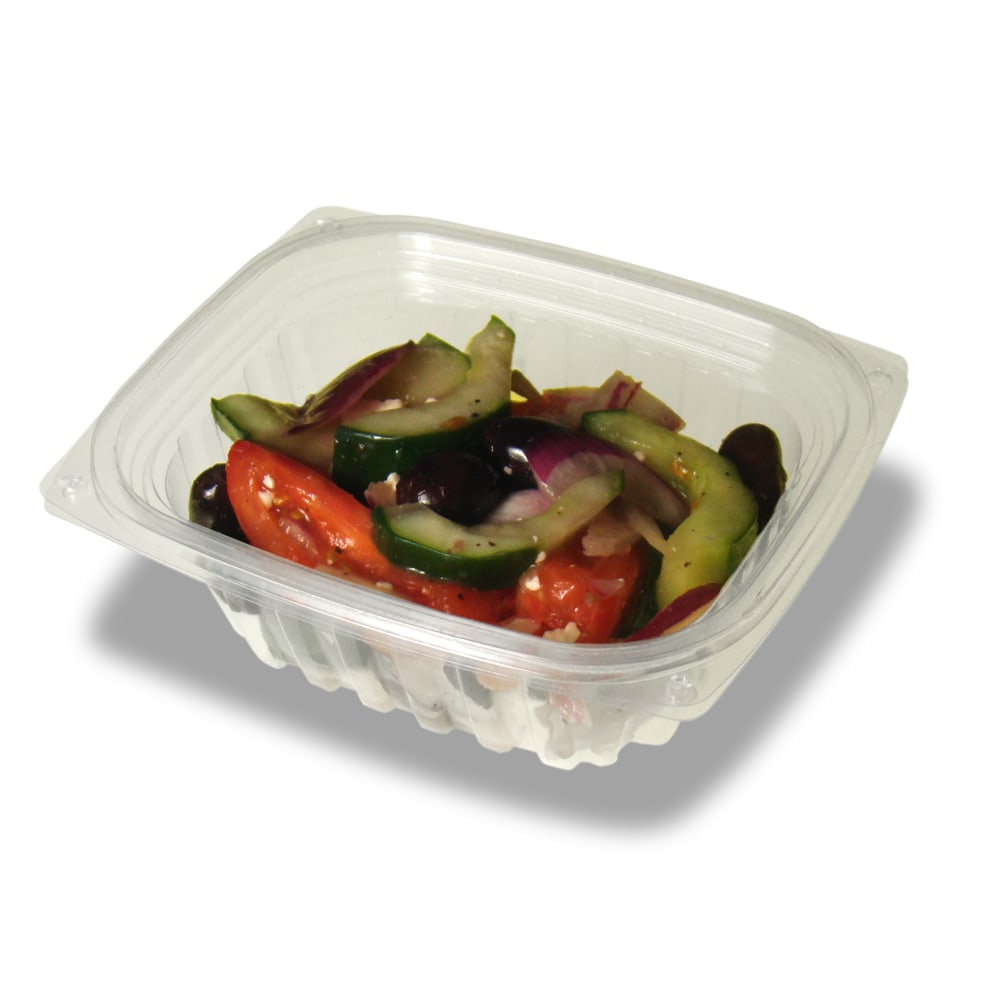 Stalk Market Compostable Hinged Deli Containers, 4in x 4.75in, 12 Oz, Clear, Pack Of 300