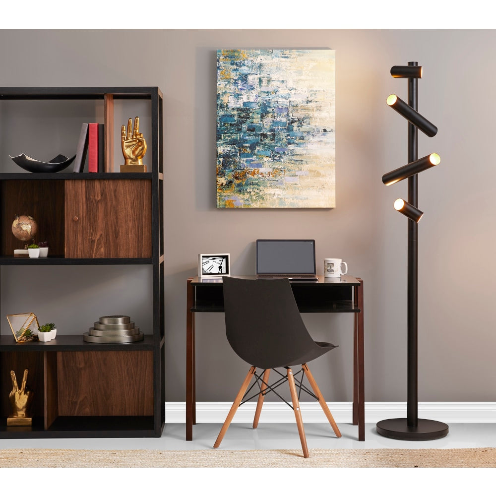 Adesso Tyler 4-Light LED Floor Lamp, 72inH, Black