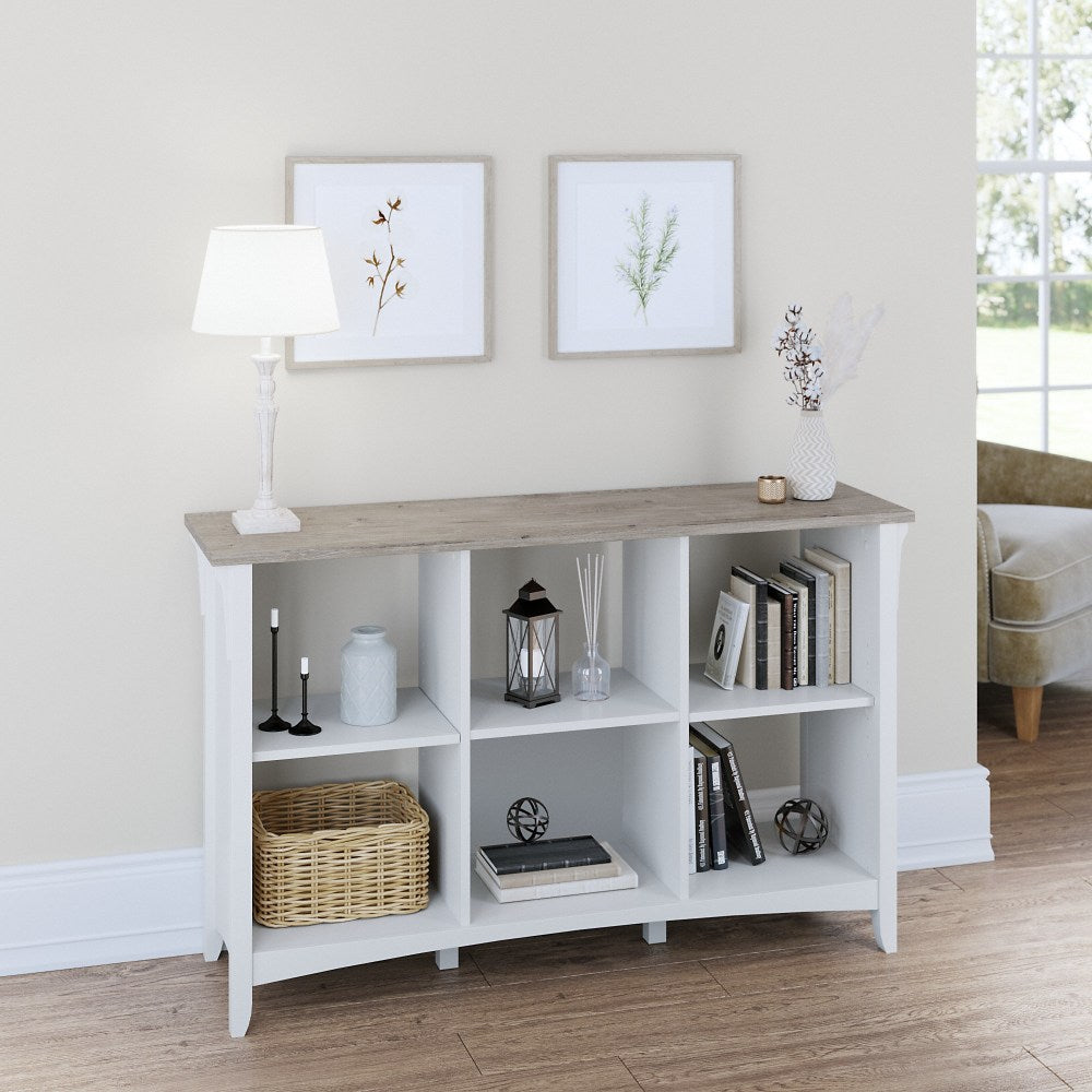 Bush Furniture Salinas 30inH 6-Cube Storage, Shiplap Gray/Pure White, Standard Delivery