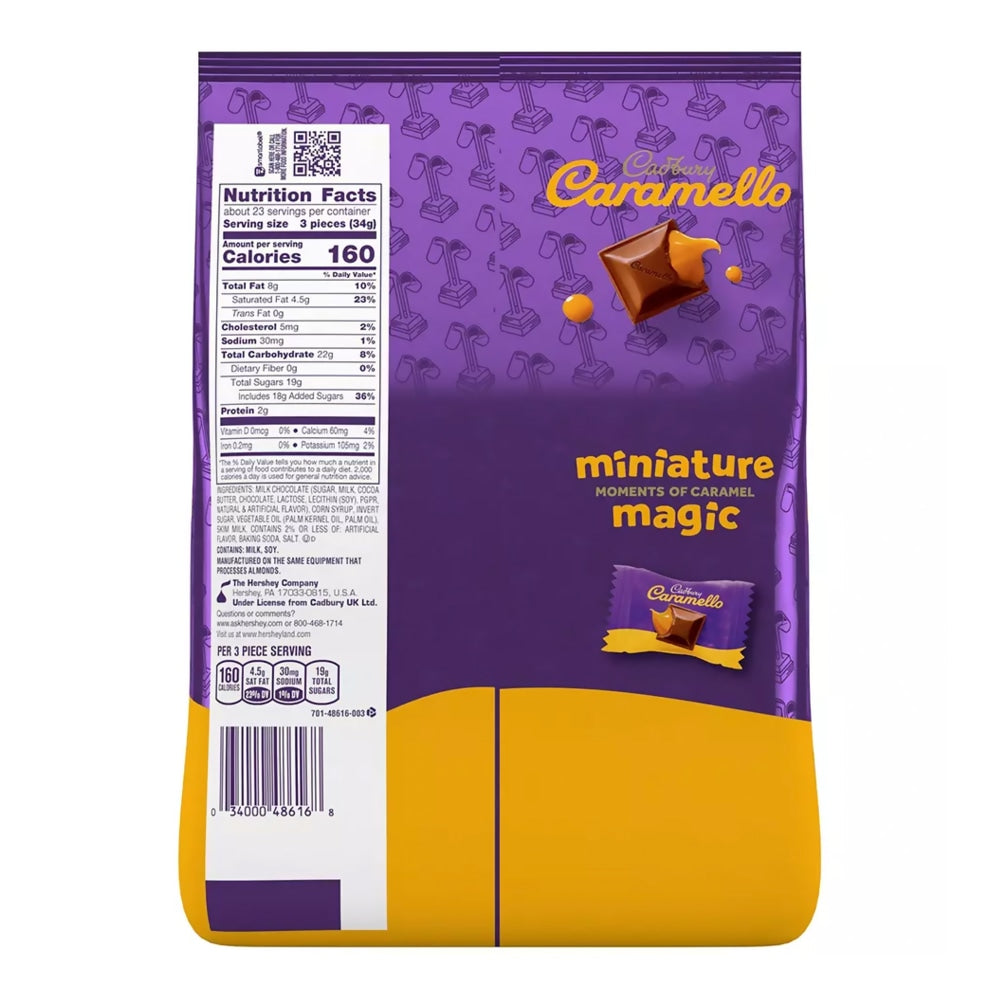 Cadbury CARAMELLO Miniatures Milk Chocolate And Caramel Candy Bars, 27.6 Oz Bag