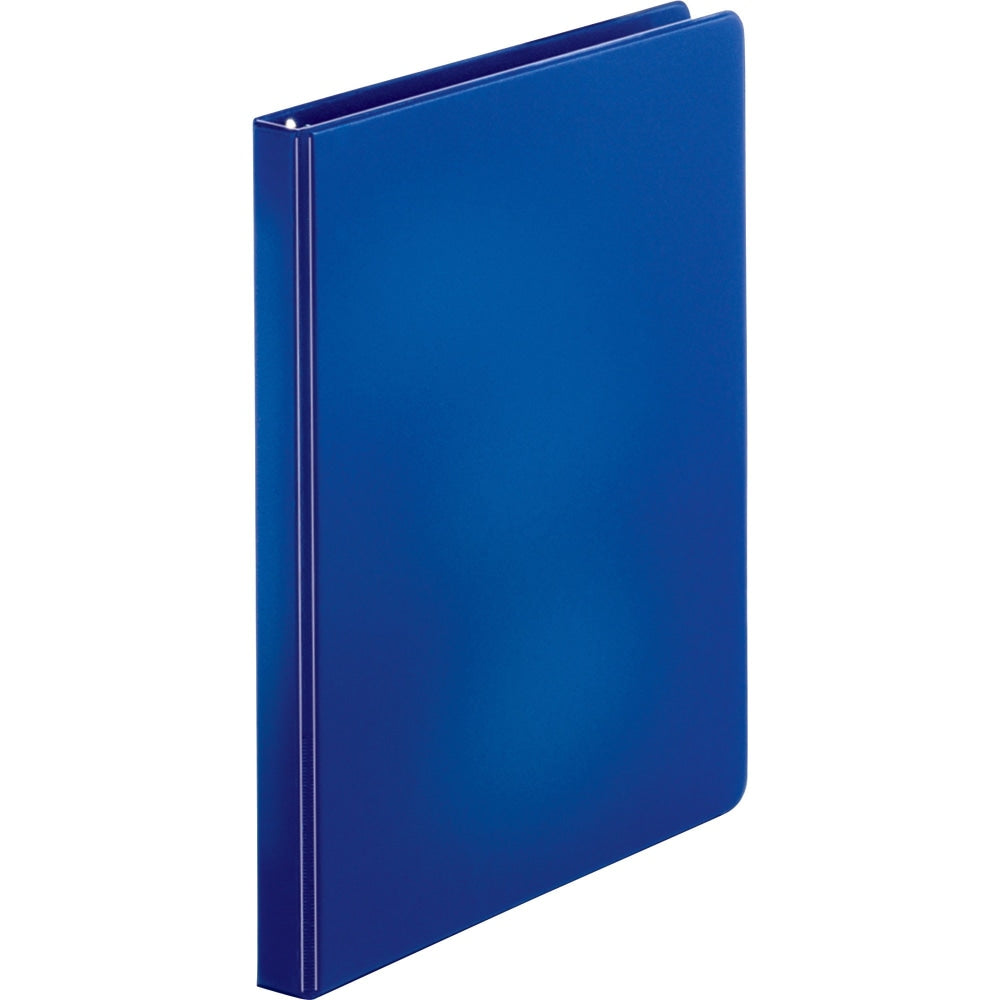 Business Source Basic Round Ring Binders - 1/2in Binder Capacity - Round Ring Fastener(s) - Vinyl - Dark Blue - 8.96 oz - 1 / Each