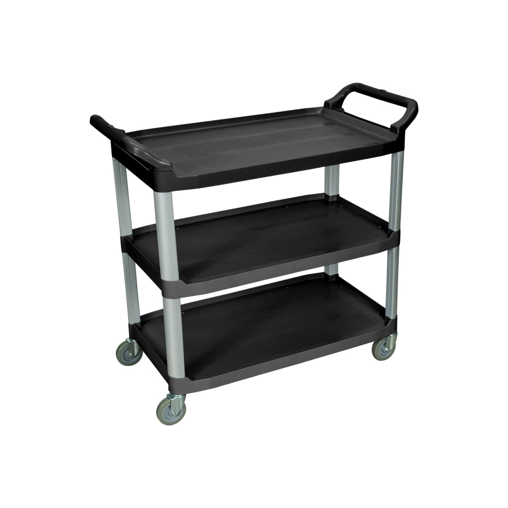 Luxor 3-Shelf Serving Cart, 37 1/4inH x 40 1/2inW x 19 3/4inD, Black