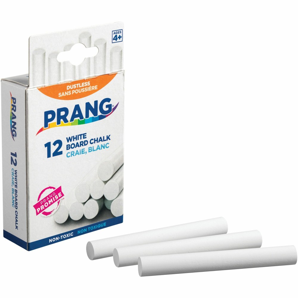 Prang Hygieia Dustless Chalk, White, Box Of 12