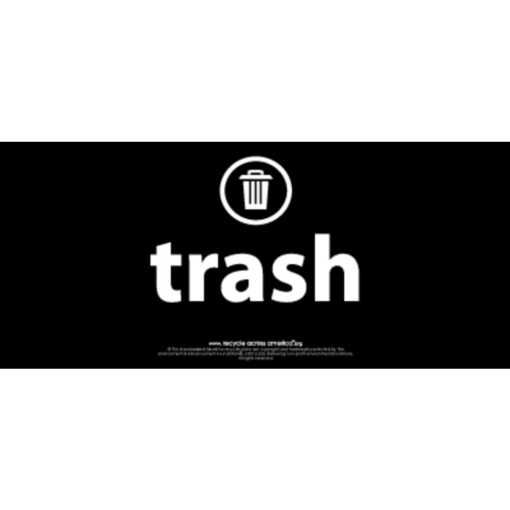 Recycle Across America Trash Standardized Recycling Labels, TRASH-0409, 4in x 9in, Black