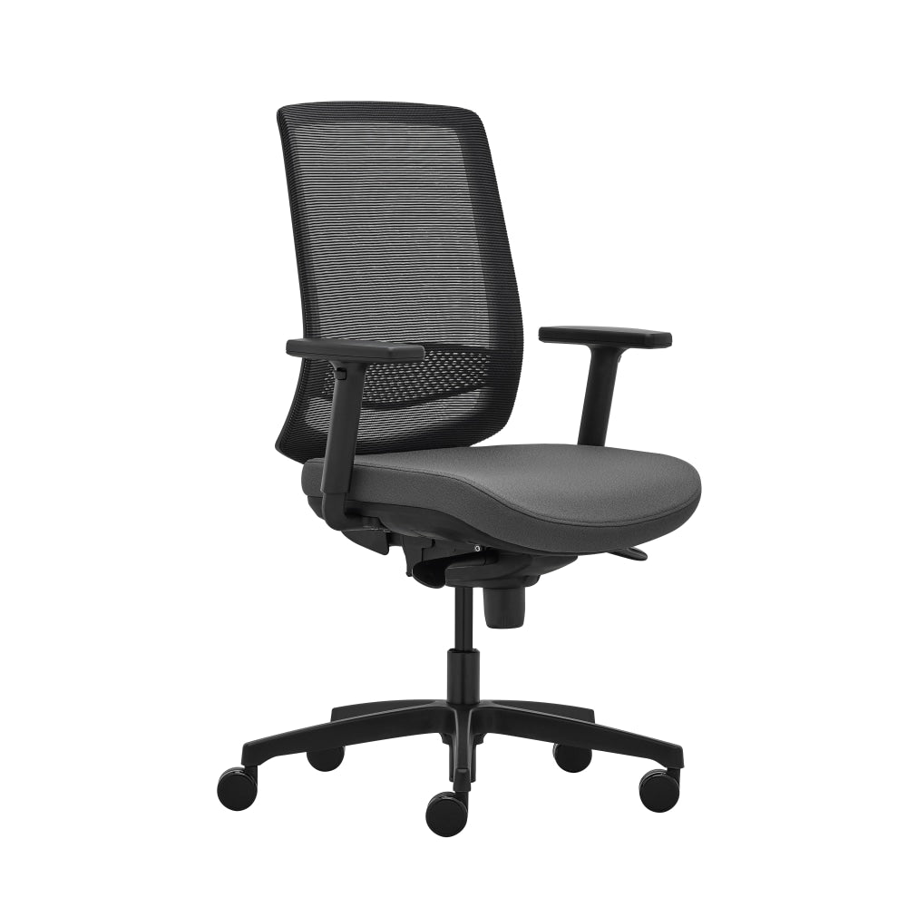 WorkPro Expanse Series Ergonomic Mesh/Fabric Mid-Back Task Chair, Black/Gray, BIFMA Compliant