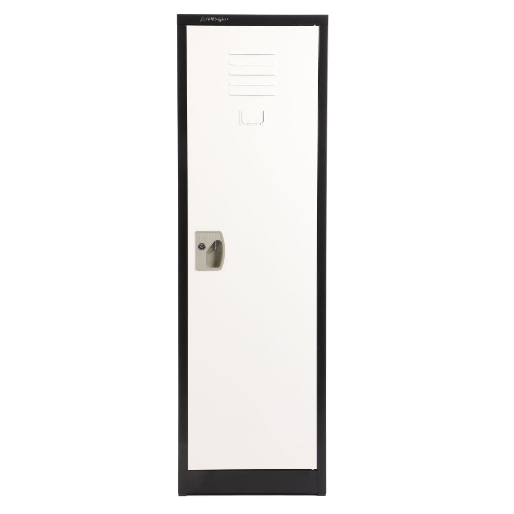 Alpine AdirOffice Kids' 1-Tier Steel Lockers, 48inH x 15inW x 15inD, Black/White, Pack Of 4 Lockers