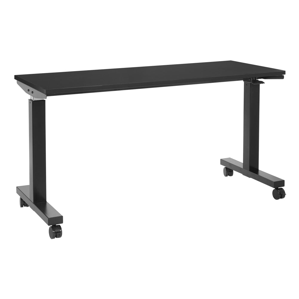 Office Star Pro Line II Pneumatic Height-Adjustable Table With Locking Casters, 43-1/2in x 59in, Black