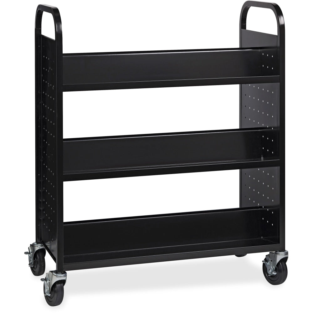 Lorell Double-sided Book Cart, Black