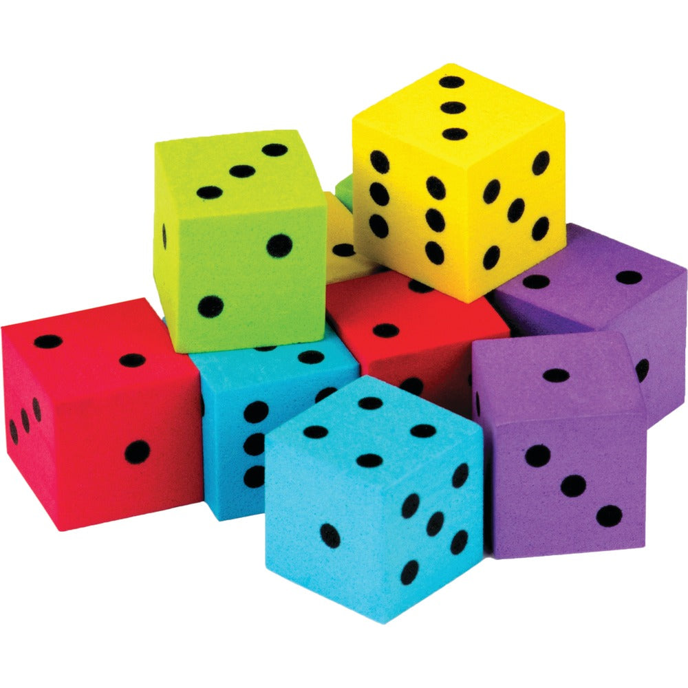 Teacher Created Resources Foam Dice, 3/4in, Assorted Colors, 20 Dice Per Pack, Case Of 3 Packs