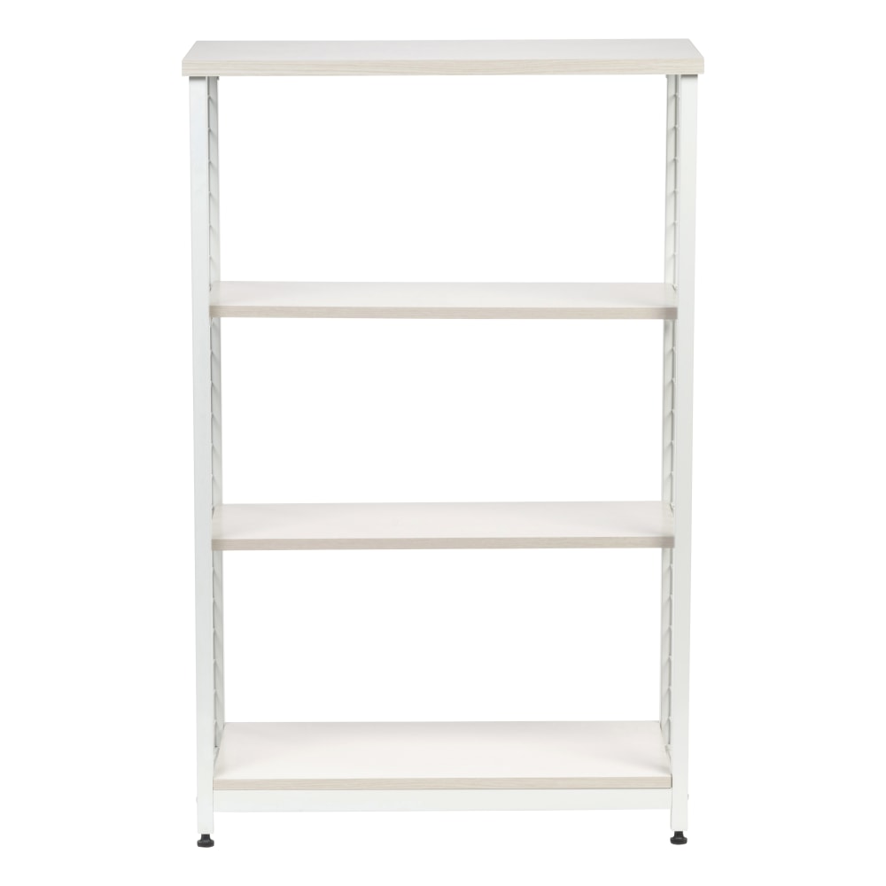 IRIS 48inH 3-Tier Mesh Open-Shelf, Off White