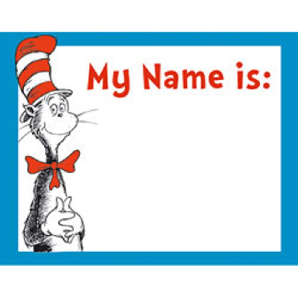 Eureka Cat In The Hat Name Tags, Pack Of 40