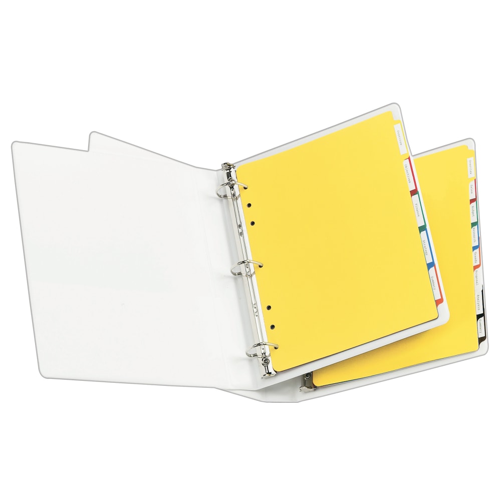 Avery Heavy Duty Plastic Dividers With White Tab Labels, 8 1/2in x 11in, Multicolor, 5-Tab