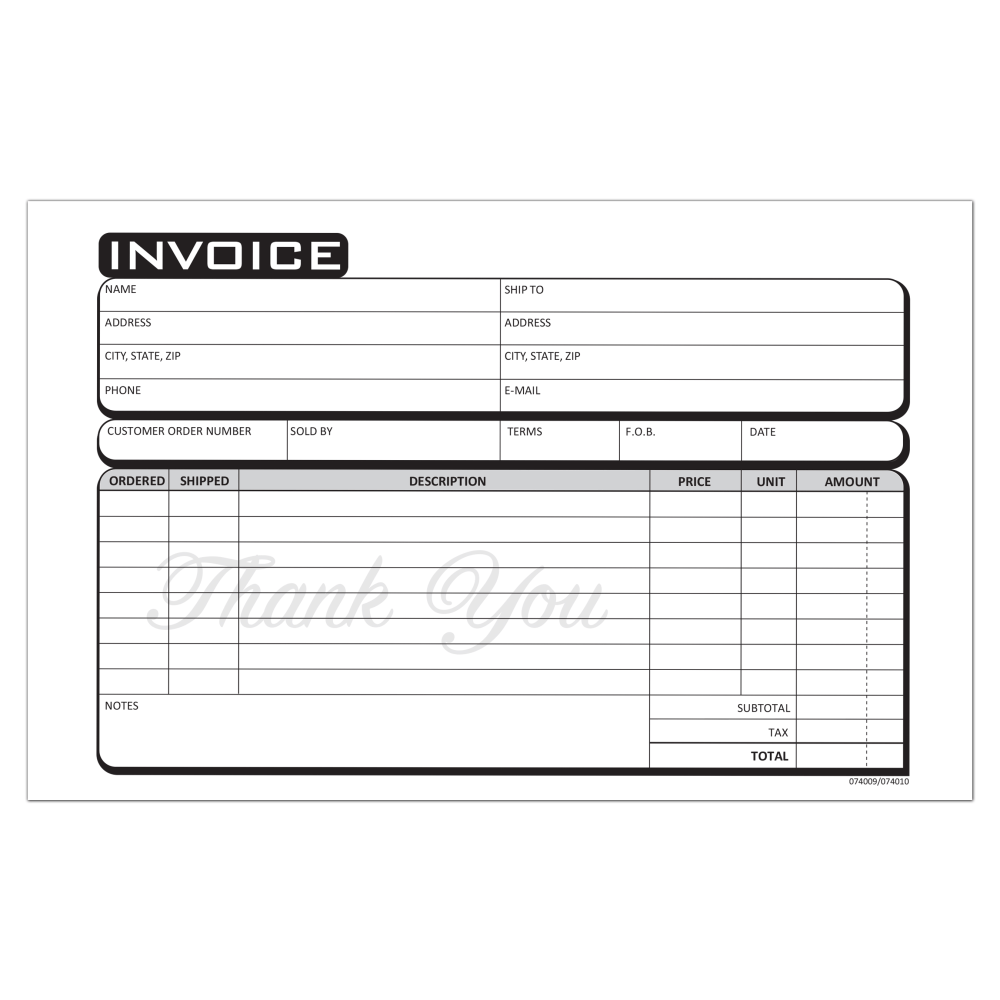 COSCO Service Invoice Form Book With Slip, 2-Part Carbonless, 5-3/8in x 8-1/2in, Business, Book Of 50 Sets