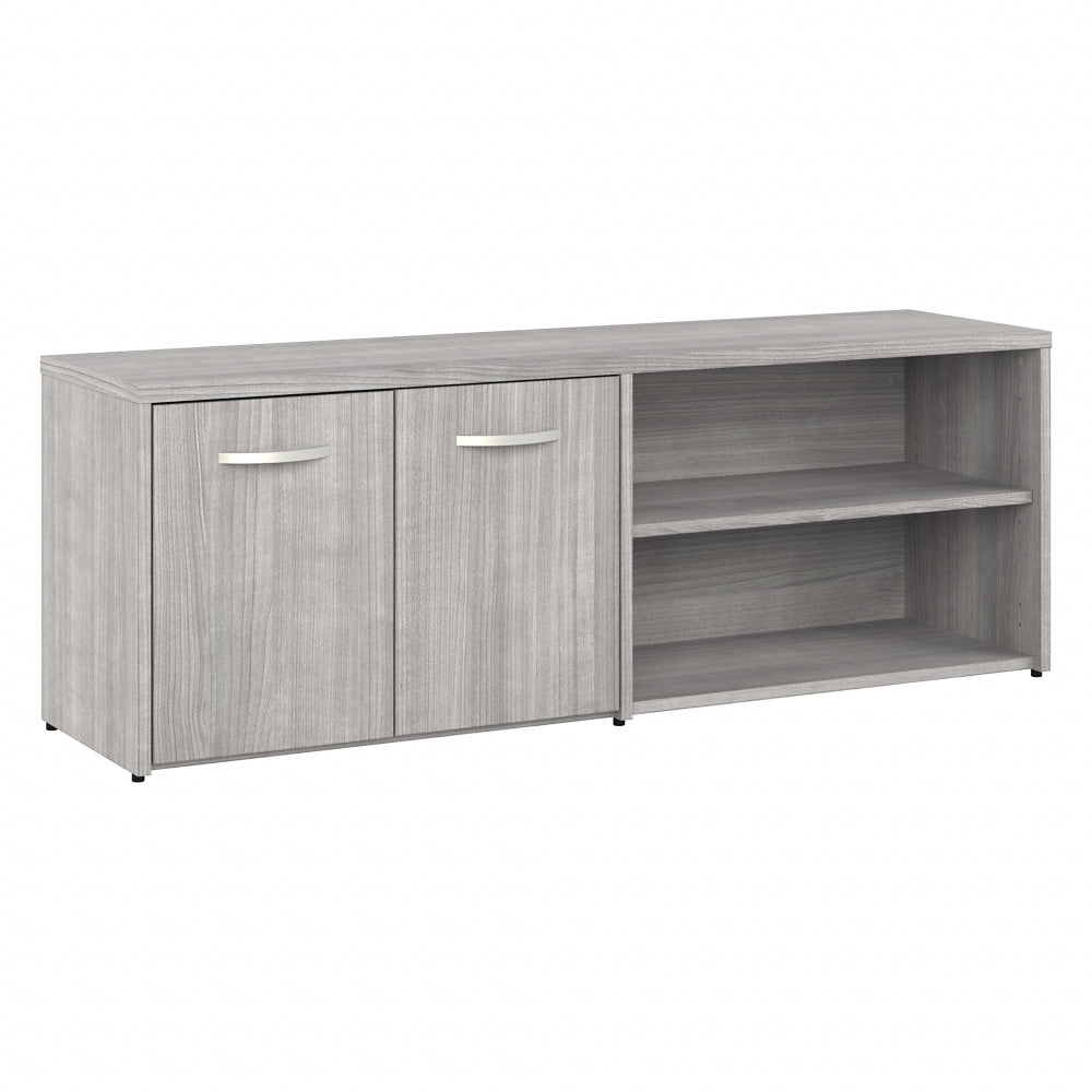 Bush Business Furniture Hybrid Low Storage Cabinet With Doors And Shelves, Platinum Gray, Standard Delivery