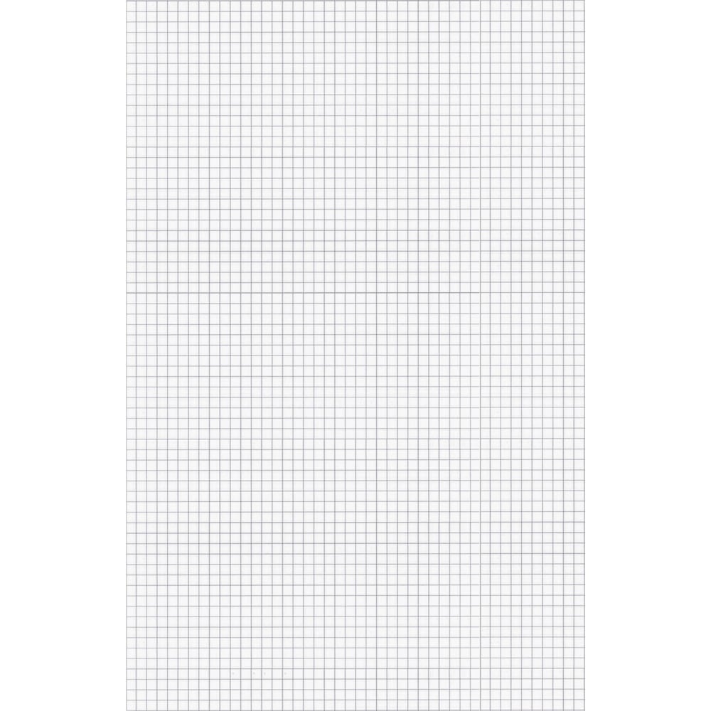 Ampad Graph Pad - 50 Sheets - Both Side Ruling Surface - 15 lb Basis Weight - Tabloid - 11in x 17in - White Paper - Chipboard Backing, Smudge Resistant - 1 / Pad