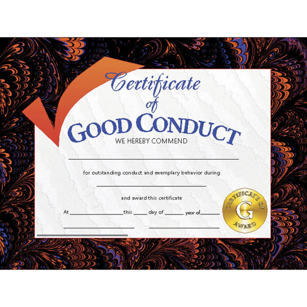 Hayes Certificates, 8-1/2in x 11in, Good Conduct, 30 Certificates Per Pack, Set Of 3 Packs