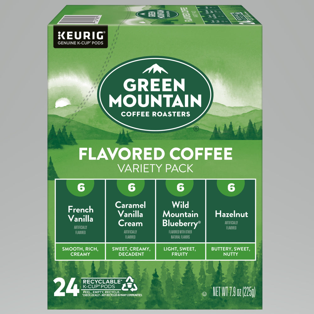 Green Mountain Coffee Single-Serve Coffee K-Cup Pods, Flavored Variety Pack, Carton Of 24