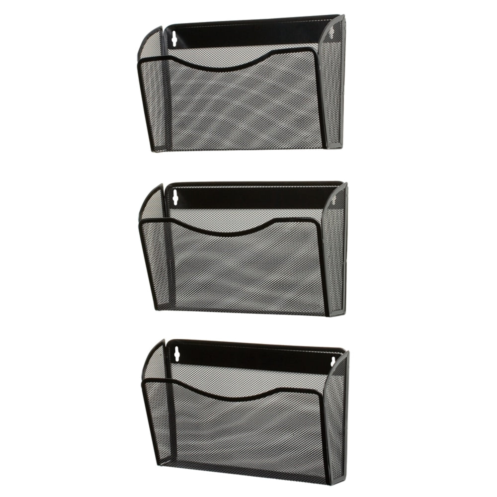 Eldon Expressions Mesh 3-Pack Hanging Wall Files, 33 1/2inH x 14inW x 6 5/8inD, Black, Pack Of 3