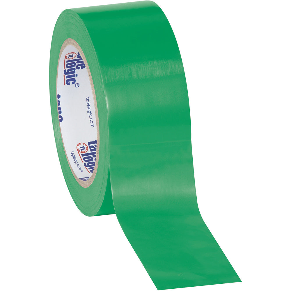 BOX Packaging Solid Vinyl Safety Tape, 3in Core, 2in x 36 Yd., Green, Case Of 3