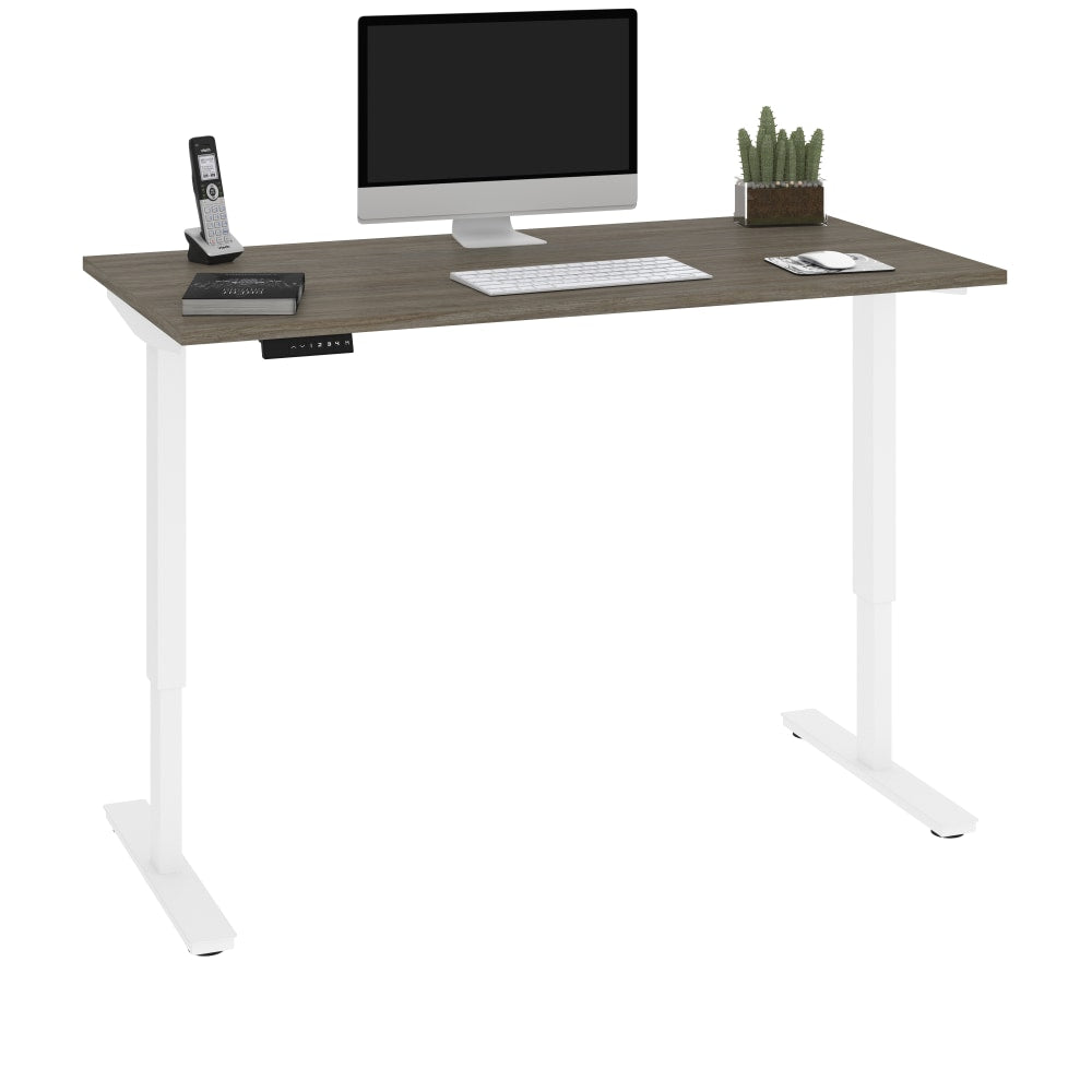 Bestar Viva Electric 60inW Standing Desk, Walnut Gray