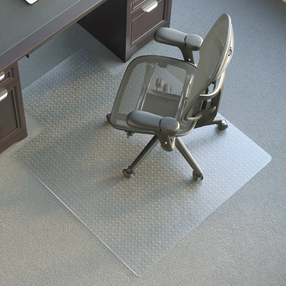 Realspace Economy Commercial Pile Chair Mat, Wide Lip, 45in x 53in, Clear