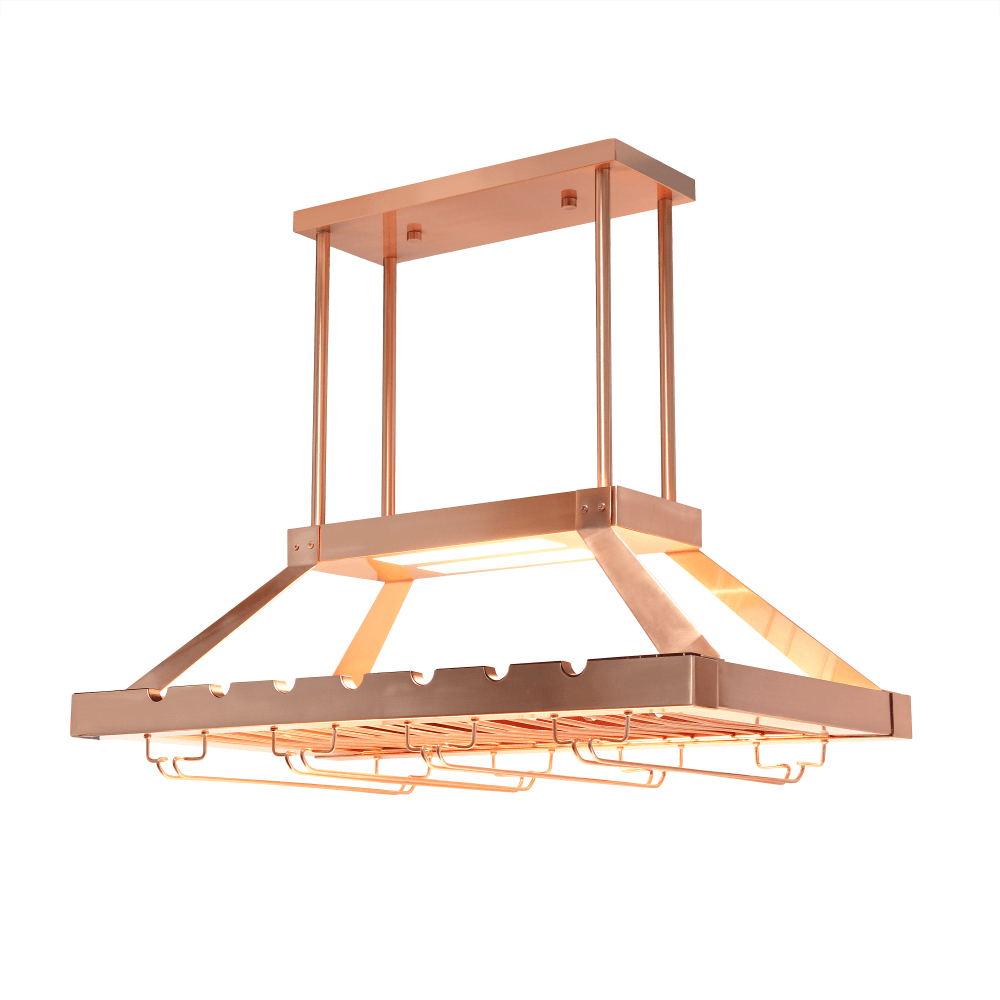 Elegant Designs 2-Light LED Overhead Wine Rack Lamp, Copper