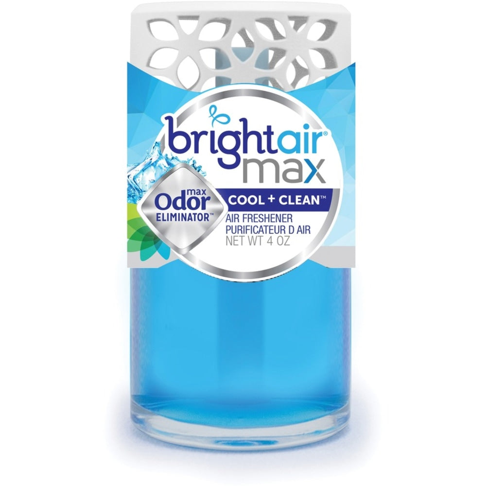 Bright Air Max Odor Eliminator - Gel - 4 fl oz (0.1 quart) - Cool + Clean - 6 / Carton - Phthalate-free, BHT Free, Paraben-free, Formaldehyde-free, NPE-free, Triclosan-free, Odor Neutralizer