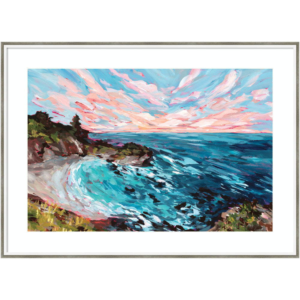 Amanti Art Big Sur by Emily Kenney Wood Framed Wall Art Print, 30inH x 41inW, White