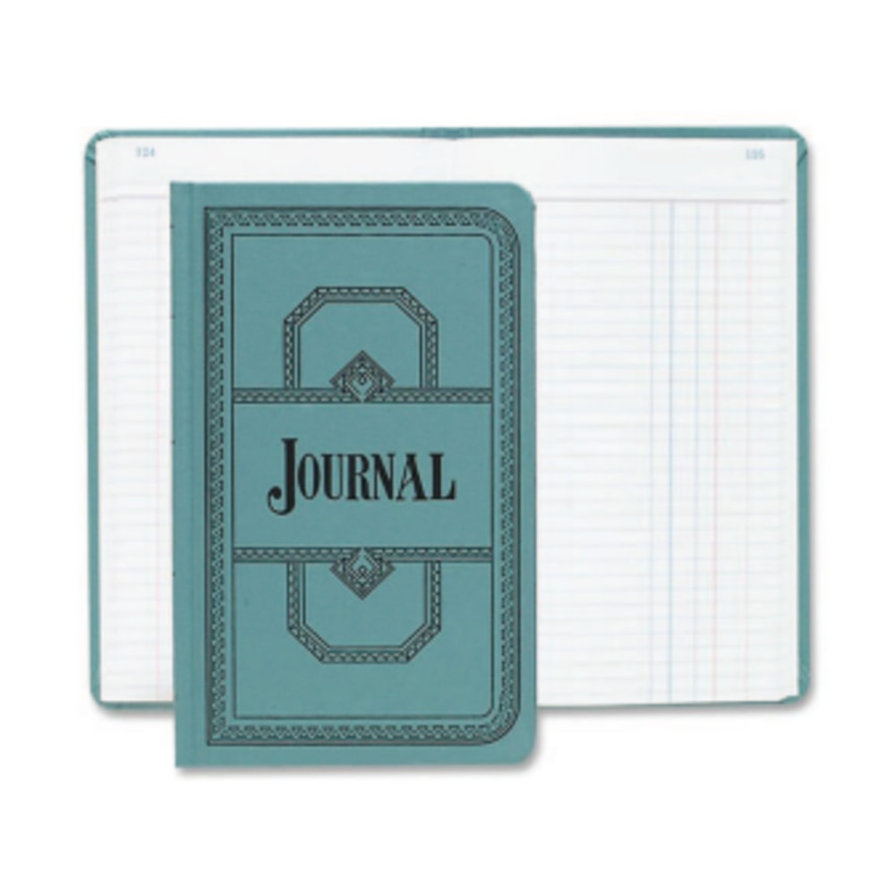 Boorum & Pease Boorum 66 Series Blue Canvas Journal Books - 500 Sheet(s) - Thread Sewn - 7.62in x 12.12in Sheet Size - Blue - White Sheet(s) - Blue, Red Print Color - Blue Cover - 1 Each