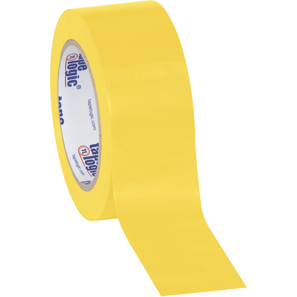 BOX Packaging Solid Vinyl Safety Tape, 3in Core, 2in x 36 Yd., Yellow, Case Of 3