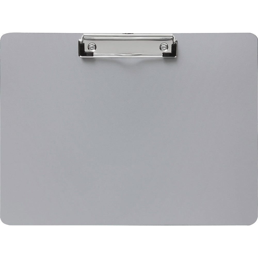 Business Source Landscape Plastic Clipboard - 8 1/2in x 11in - Plastic - Silver - 1 Each