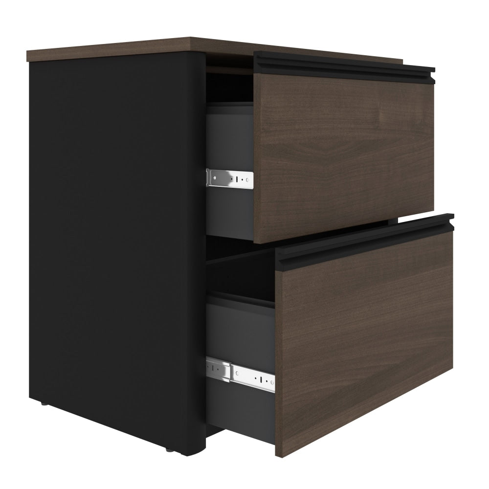 Bestar Connexion 30-3/4inW x 19-3/5inD Lateral 2-Drawer File Cabinet, Antigua/Black