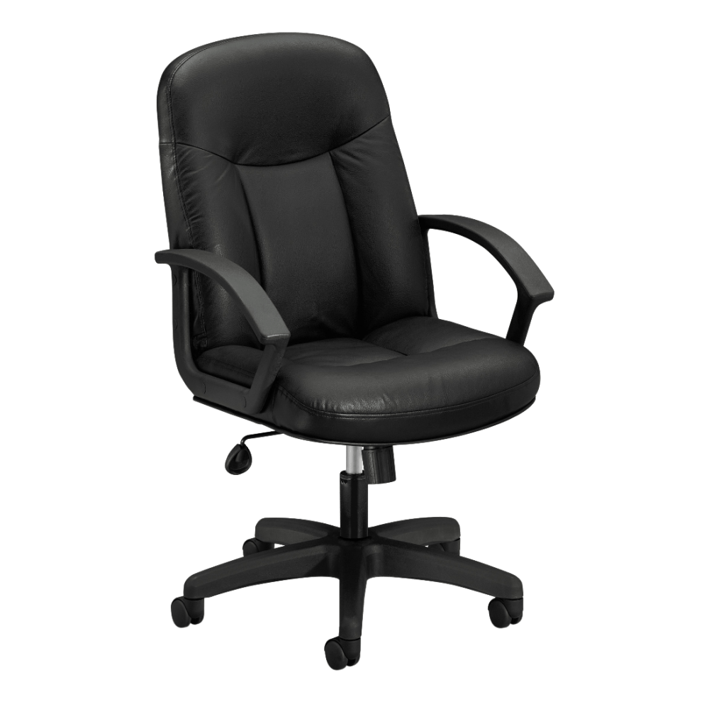 HON Executive Ergonomic Bonded Leather Chair, Black