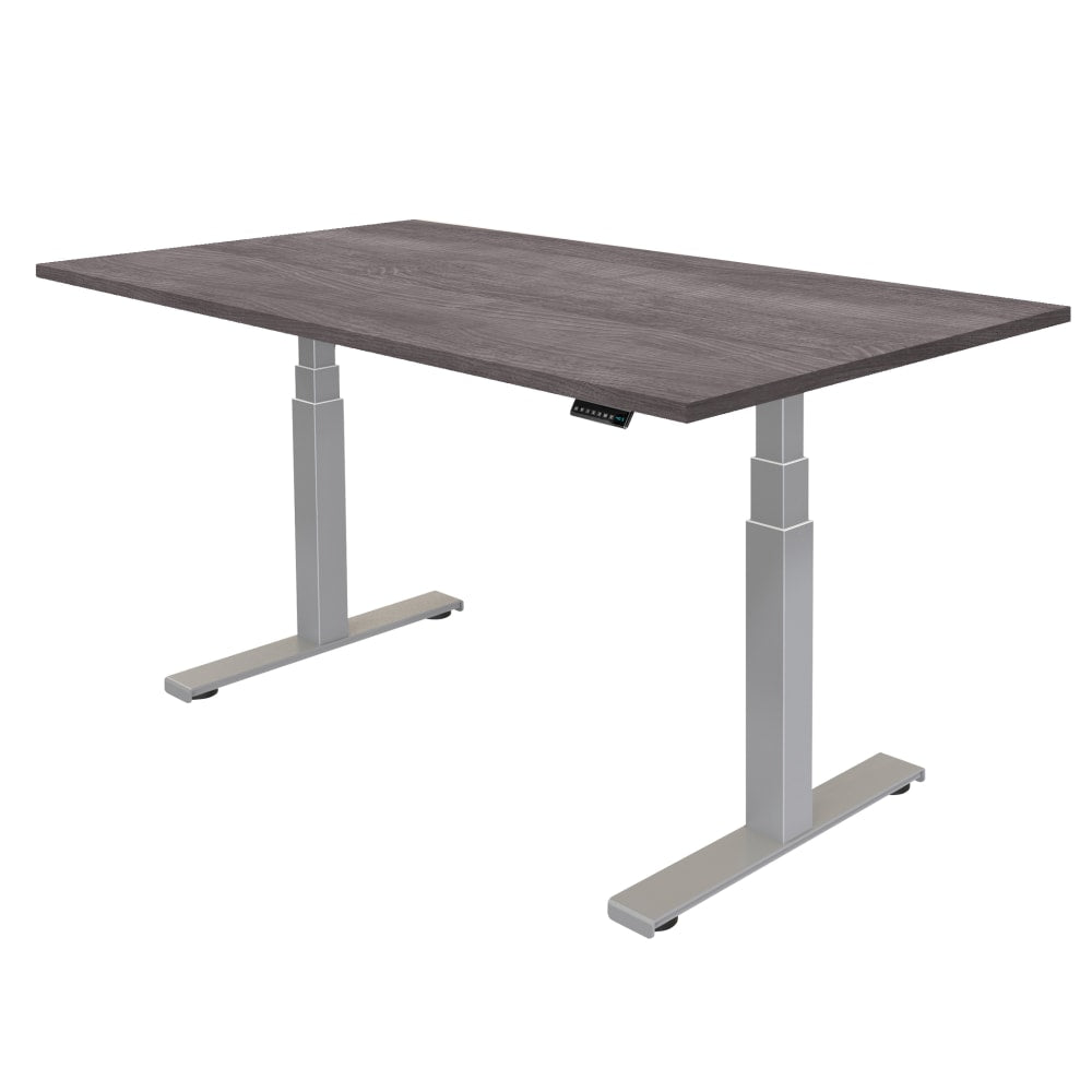 Fellowes Cambio Height-Adjustable 60inW Computer Desk, Gray Ash