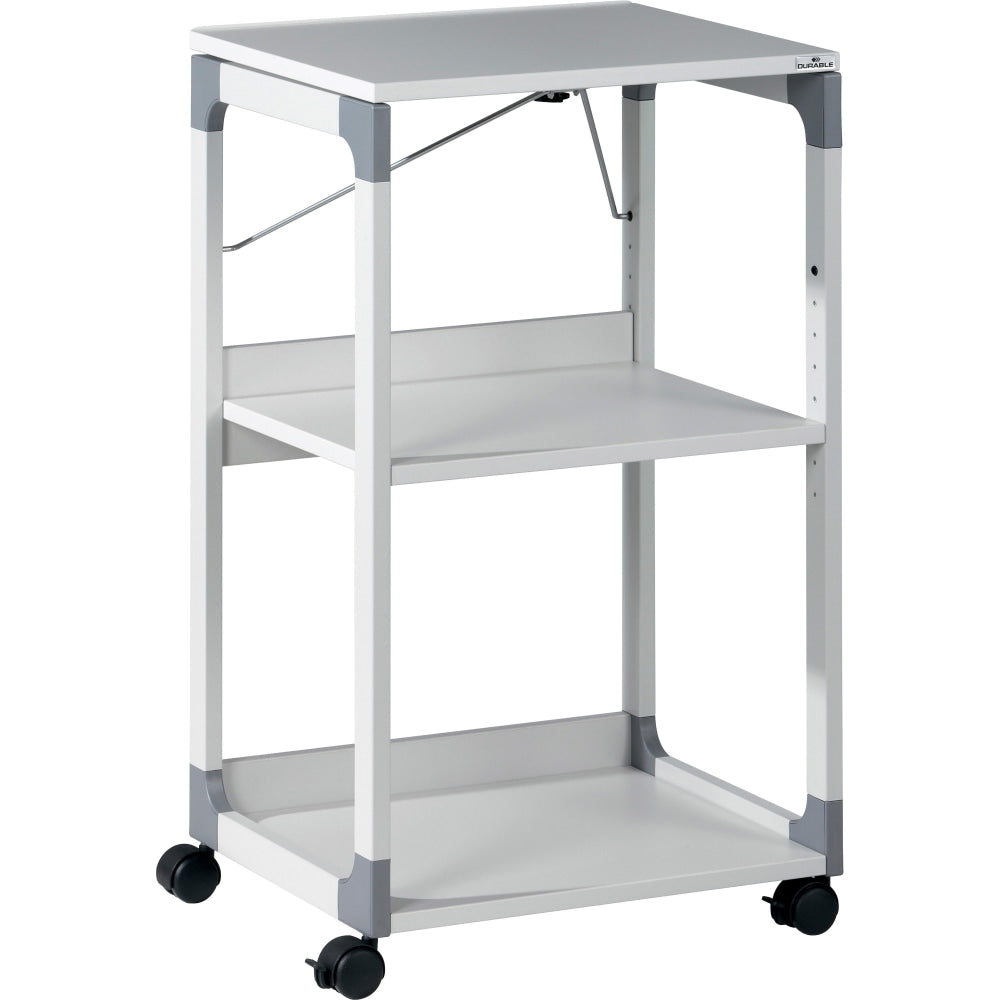 DURABLE System Overhead/Beamer Trolley - 3 x Shelf(ves) - 34.7in Height x 20in Width x 17in Depth - Metal, Plastic, Fiberglass, Resin, Steel - Gray