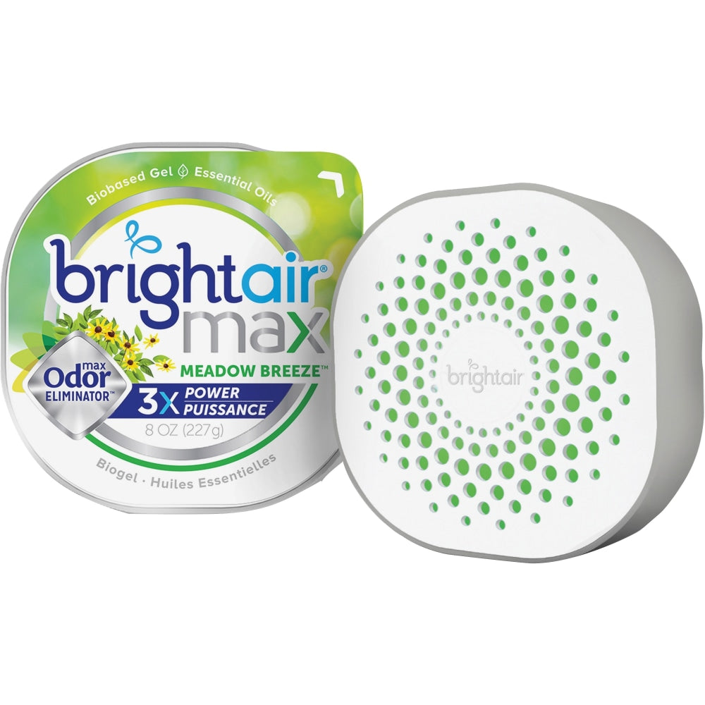 Bright Air Max Scented Gel Odor Eliminator - Gel - 8 oz - Meadow Breeze - 1 Each - Odor Neutralizer, Phthalate-free, Paraben-free, BHT Free, Bio-based, Formaldehyde-free, NPE-free