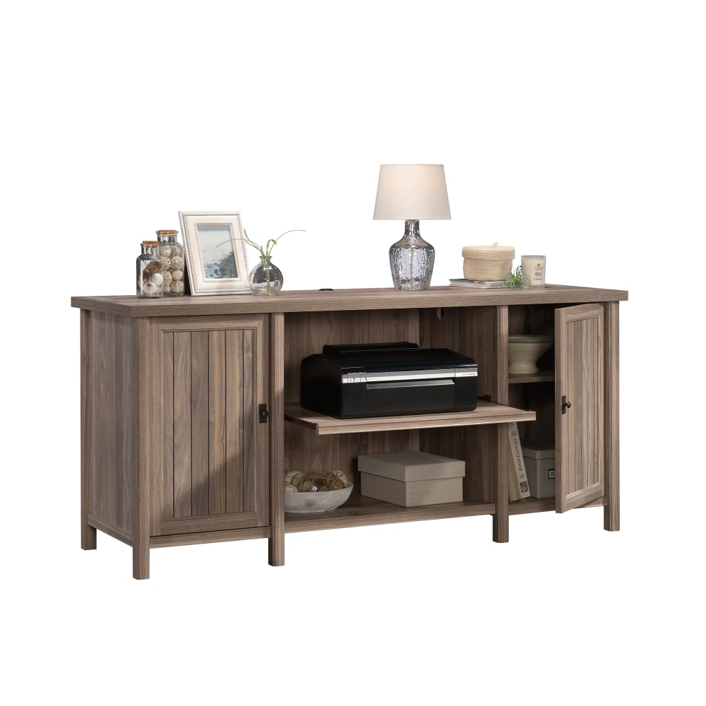 Sauder Costa 65inW Office Credenza, Washed Walnut