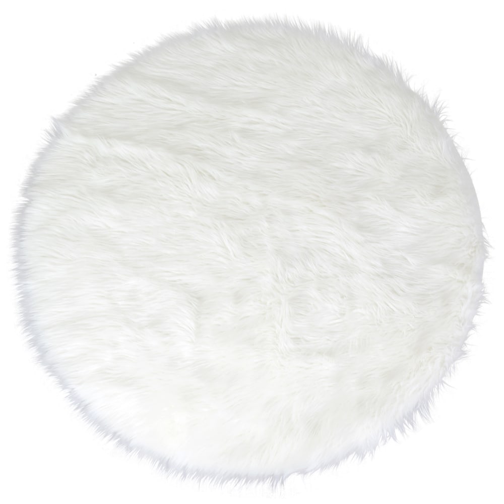 Glamour Home Alair Round Area Rug, 4ft x 4ft, White