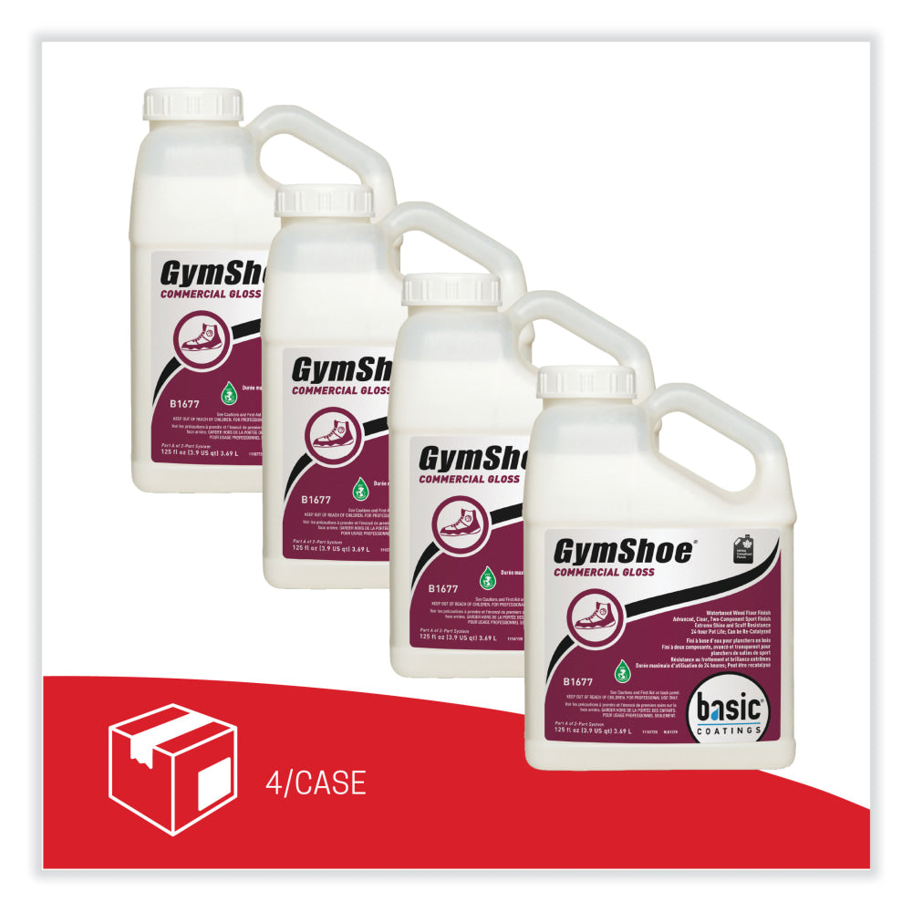 Betco GymShoe Gloss Sport Finish, Mild Scent, 1 Gallon, Carton Of 4 Bottles