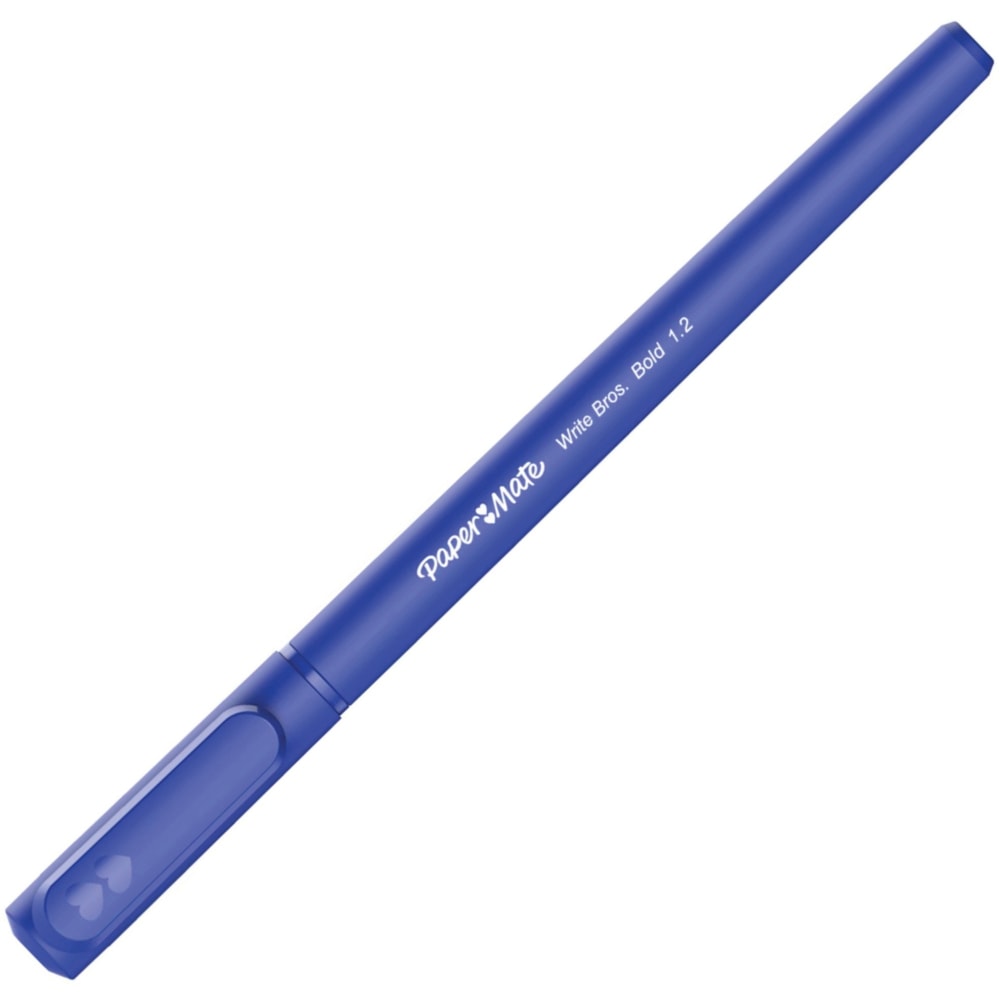 Paper Mate Write Bros. 1.2mm Ballpoint Pen - Bold Pen Point - 1.2 mm Pen Point Size - Blue - 1 Dozen