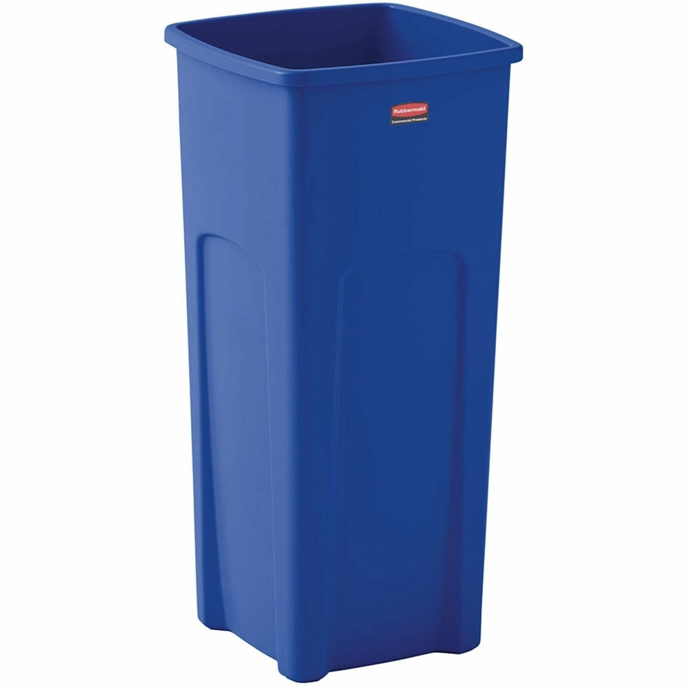 Rubbermaid Square Recycling Container, Blue/White