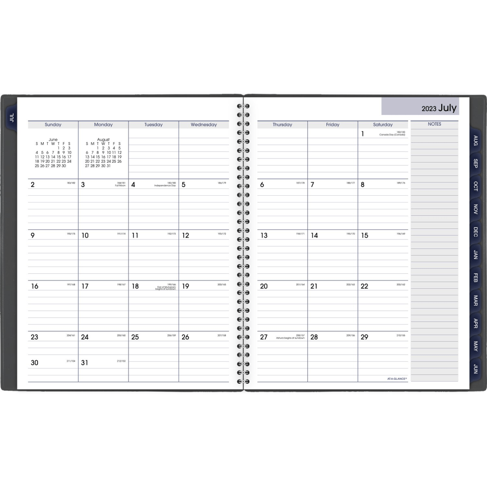 2023-2024 AT-A-GLANCE DayMinder Academic Monthly Planner, 8-1/2in x 11in, Charcoal, July 2023 to June 2024, AYC47045