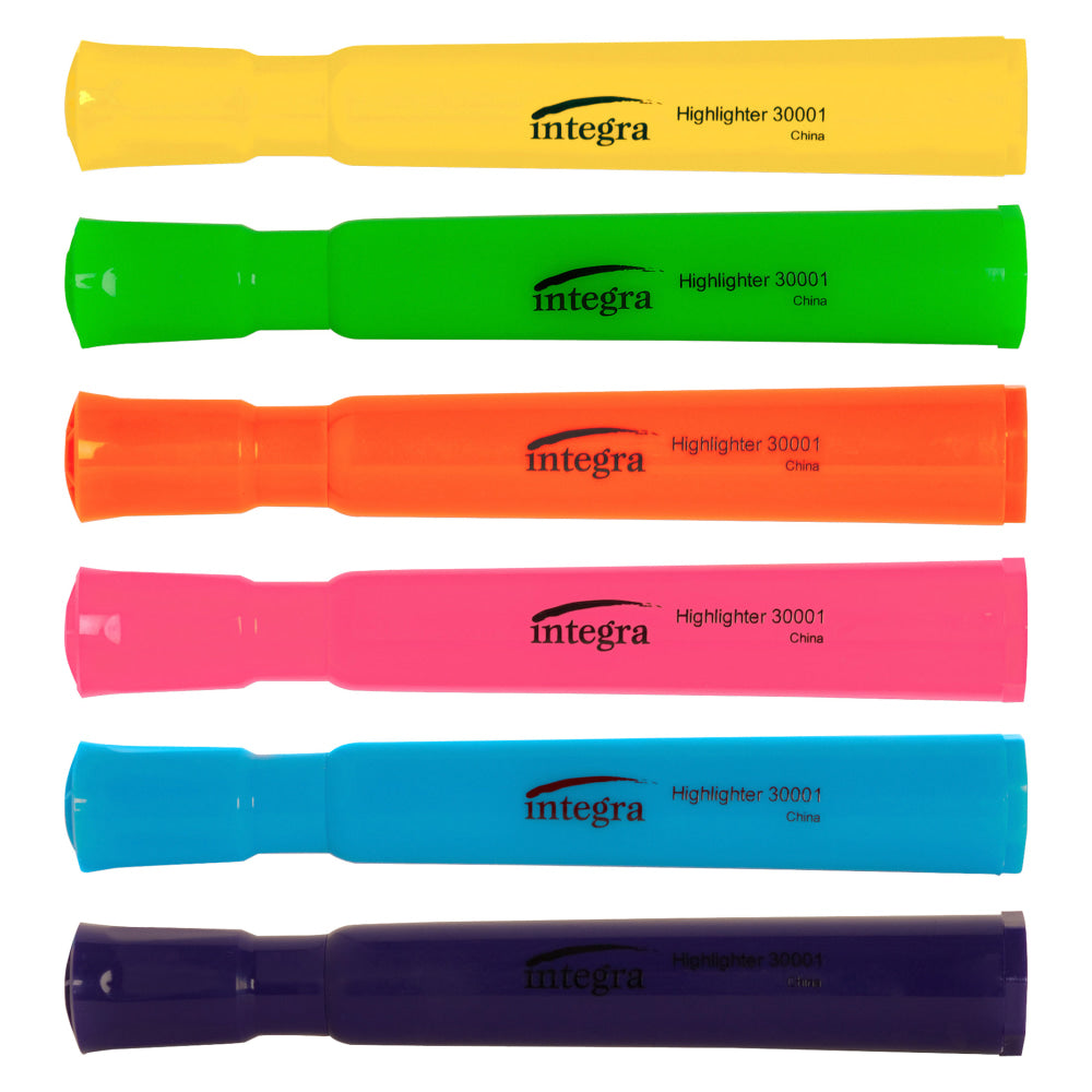 Integra Chisel Desk Liquid Highlighters, Assorted Colors, Pack Of 6