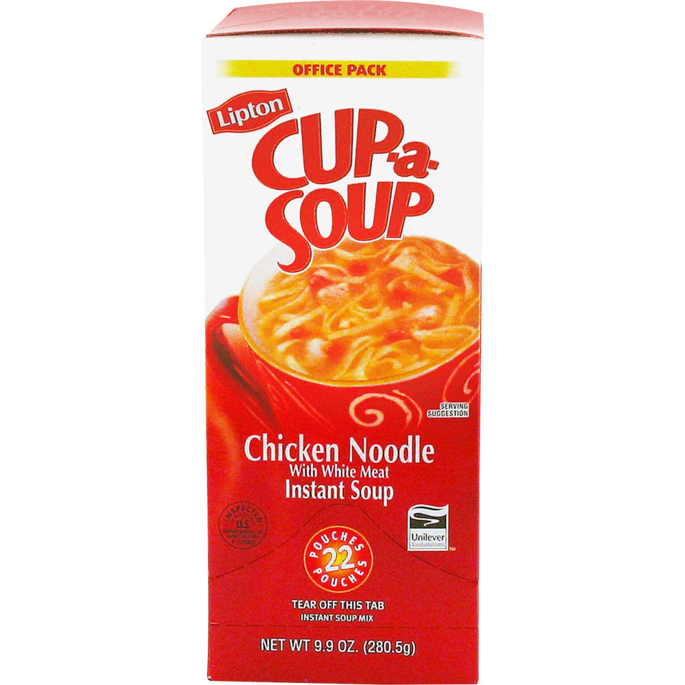 Lipton Chicken Noodle Cup A Soup, 0.45 Oz, Box Of 22 Envelopes