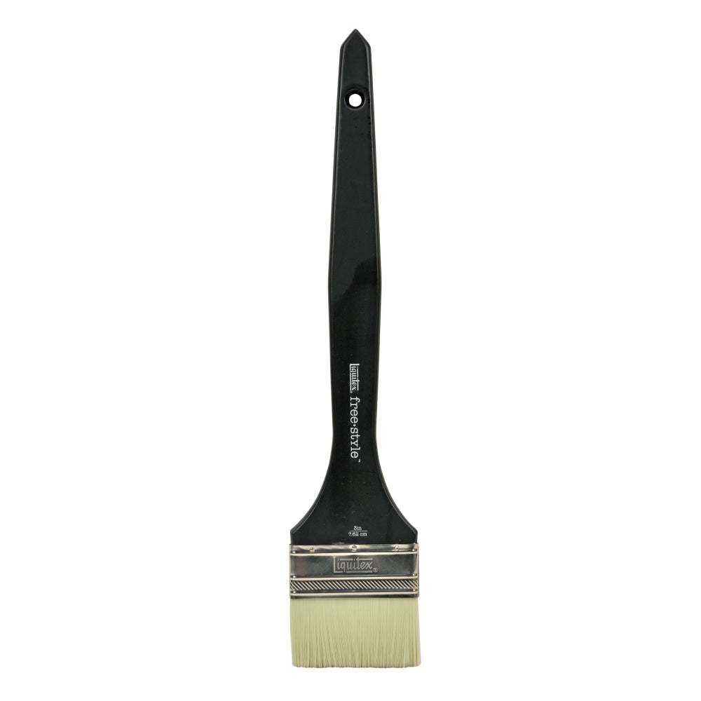 Liquitex Free-Style Large-Scale Paint Brush, 3in, Flat/Varnish Cut, Synthetic, Black