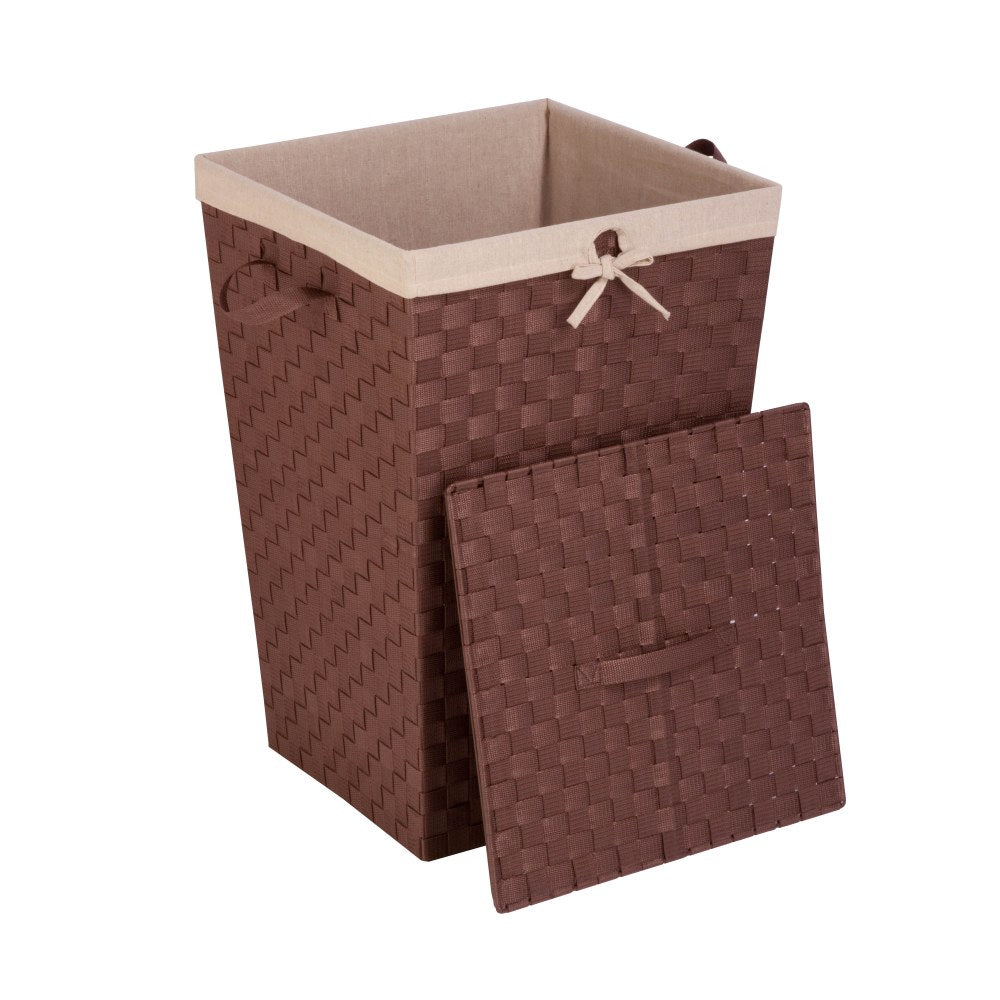 Honey-Can-Do Woven Strap Hamper, 26in x 17in x 17in, Java Brown