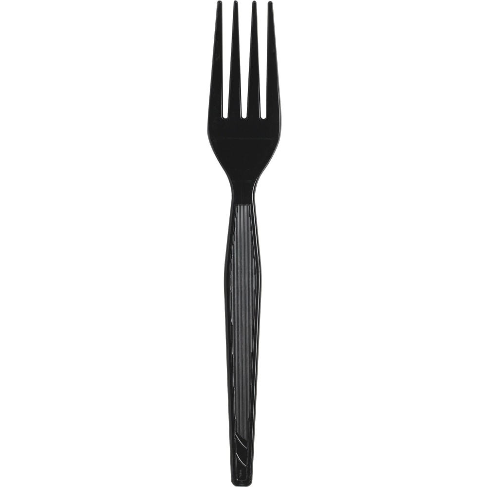 Dixie Heavyweight Forks, Black, Carton Of 1,000 Forks