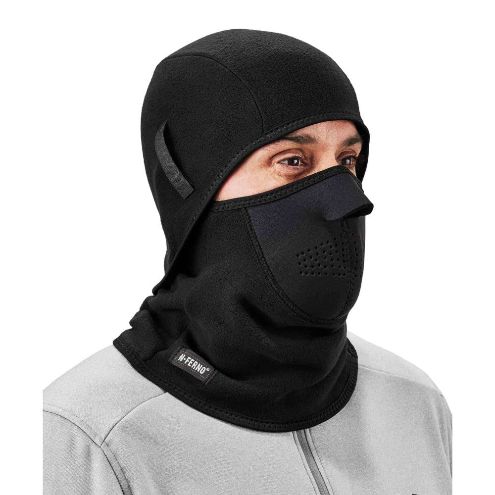 Ergodyne N-Ferno 6827 2-Piece Balaclava Face Masks, One Size, Black, Pack Of 12 Masks