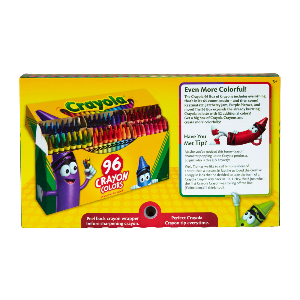 Crayola Standard Crayons With Built-In Sharpener, Assorted Colors, Big Box Of 96 Crayons