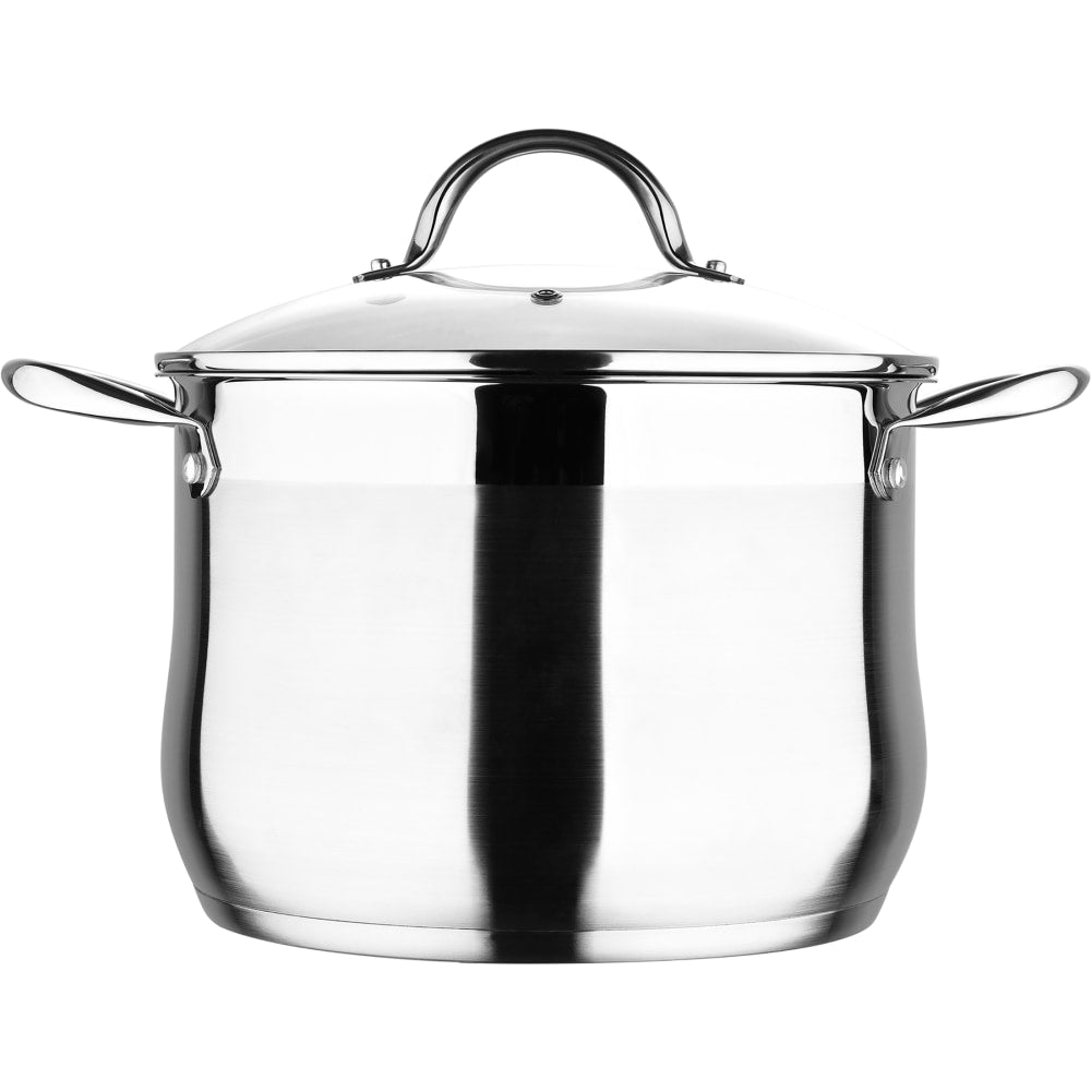 Bergner Stainless-Steel Induction-Ready Dutch Oven With Lid, 8 Qt, Stainless Steel